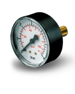 Manometer 0-6 bar 63 1/4" bu. achter aansl.