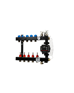 5-groep In-line vloerverwarmingsverdeler 1/2” inreg.