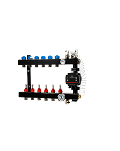 6-groep In-line vloerverwarmingsverdeler 1/2” inreg.