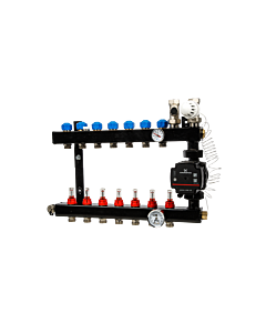 7-groep In-line vloerverwarmingsverdeler 3/4” inreg.