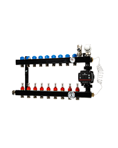 9-groep In-line vloerverwarmingsverdeler 3/4” inreg.